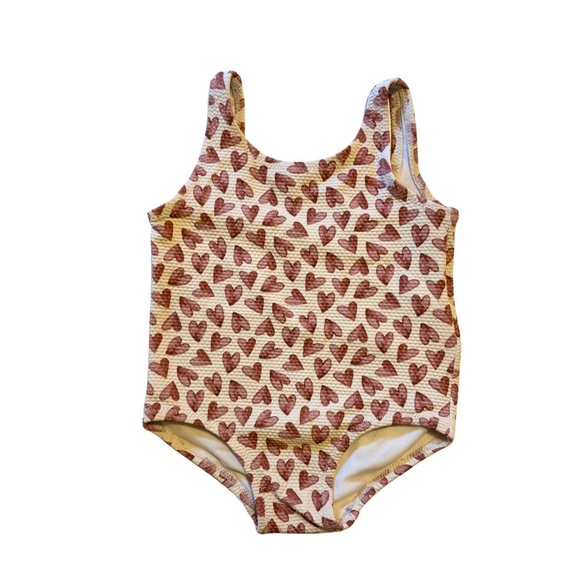 Heart Patterned Baby Swimsuit - Picture 1 of 3